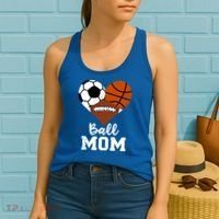 Ball Mom Funny Basketball Football Soccer Mom Gift Women's Tank Top thumb 2
