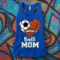 Ball Mom Funny Basketball Football Soccer Mom Gift Women's Tank Top thumb 3