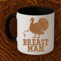 Breast Man Funny Turkey Thanksgiving Coffee Mug thumb 2