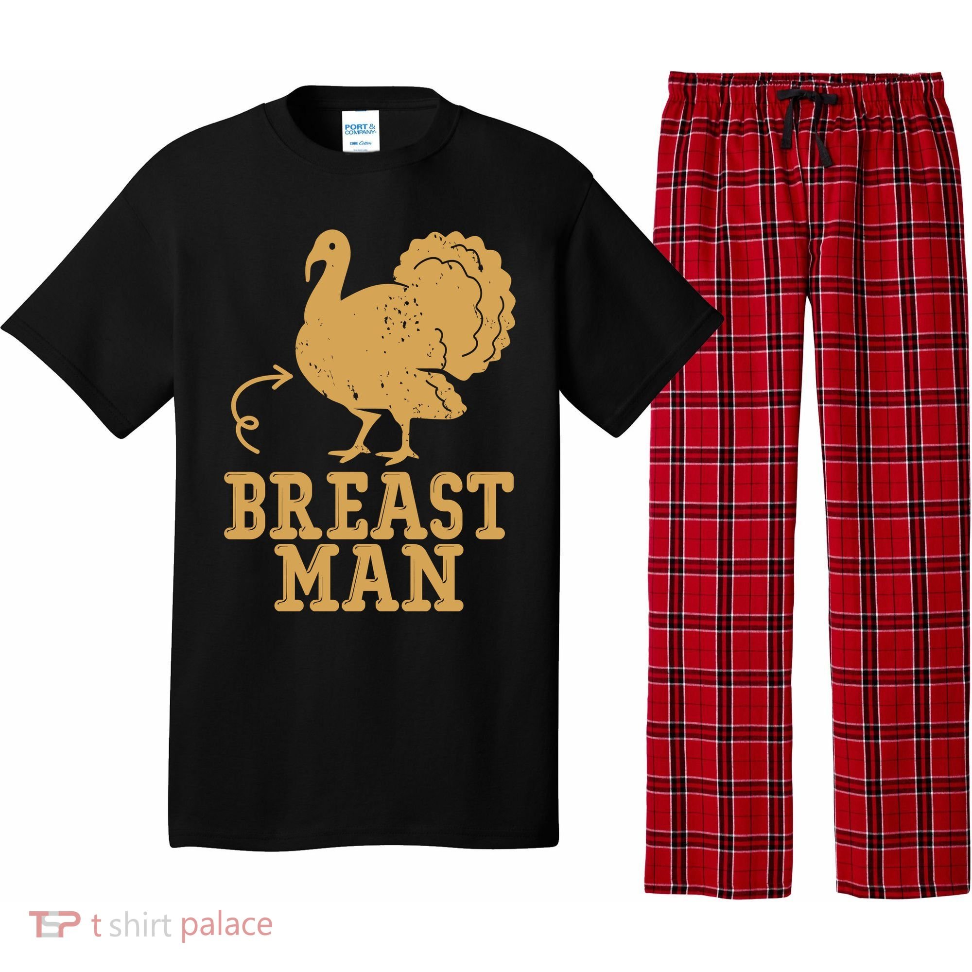 Breast Man Funny Turkey Thanksgiving Pajama Set