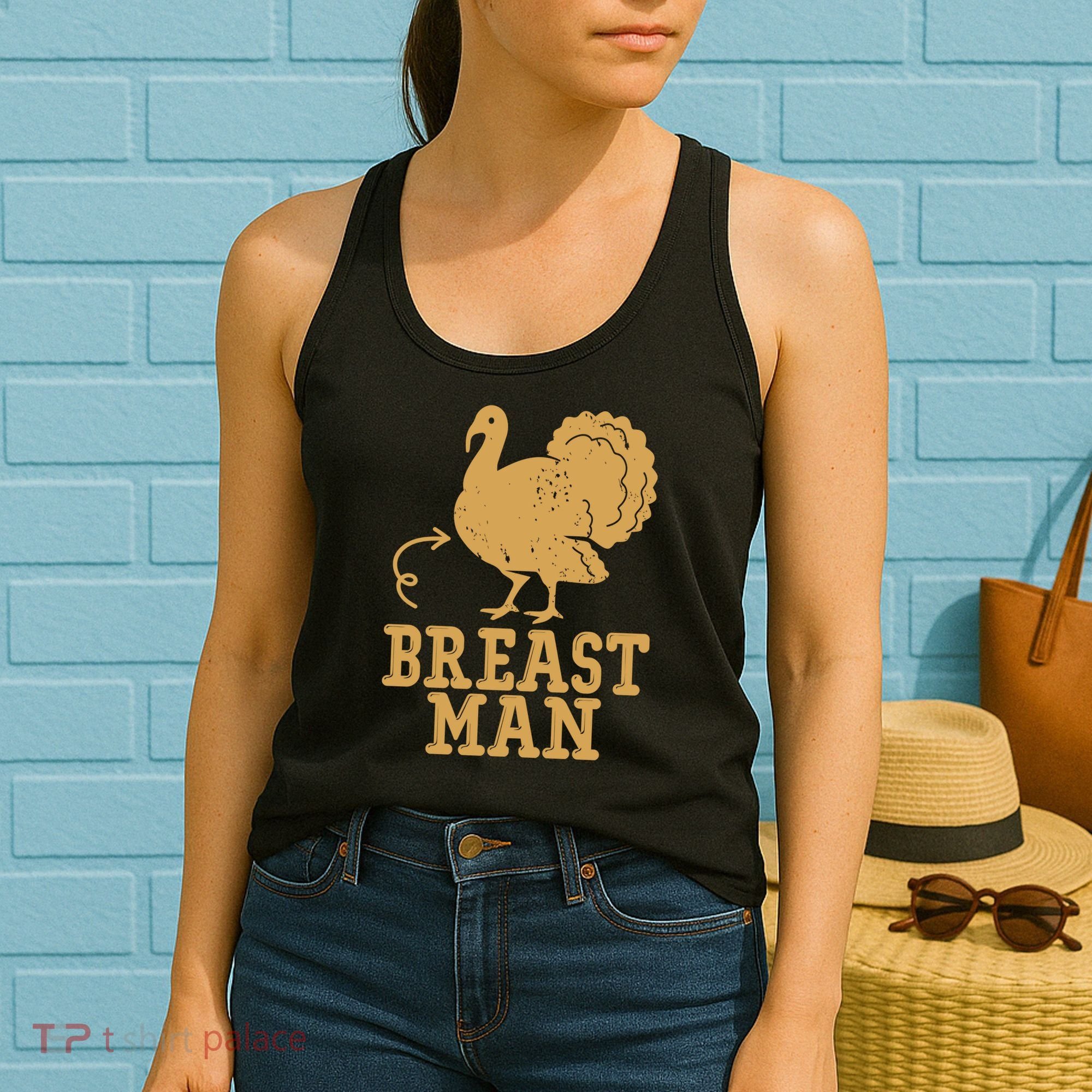 Breast Man Funny Turkey Thanksgiving Women's Tank Top