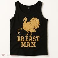 Breast Man Funny Turkey Thanksgiving Tank Top thumb 2