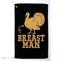 Breast Man Funny Turkey Thanksgiving Golf Towel thumb 0