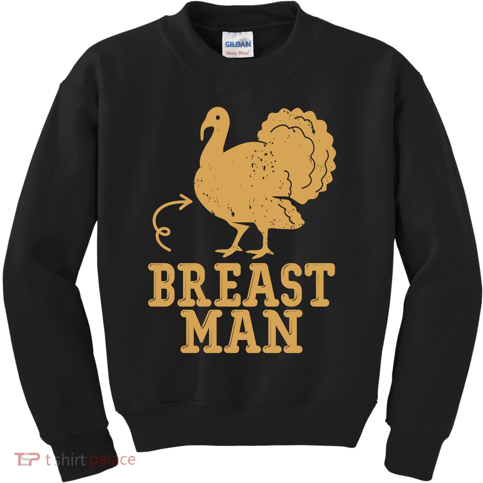 Breast Man Funny Turkey Thanksgiving Kids Sweatshirt