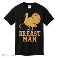 Breast Man Funny Turkey Thanksgiving Kids T-Shirt thumb 0