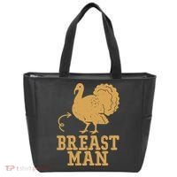 Breast Man Funny Turkey Thanksgiving Tote Bag thumb 0