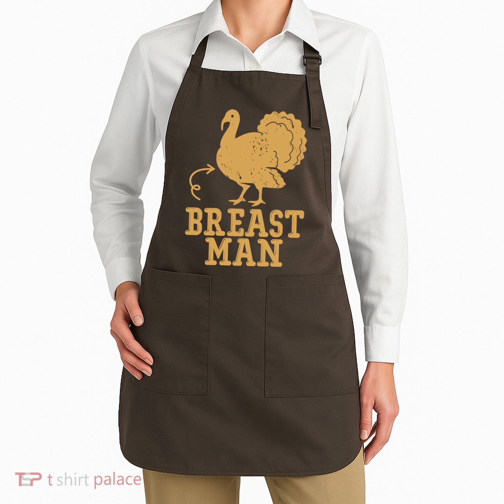 Breast Man Funny Turkey Thanksgiving Apron