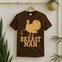 Breast Man Funny Turkey Thanksgiving T-Shirt thumb 2