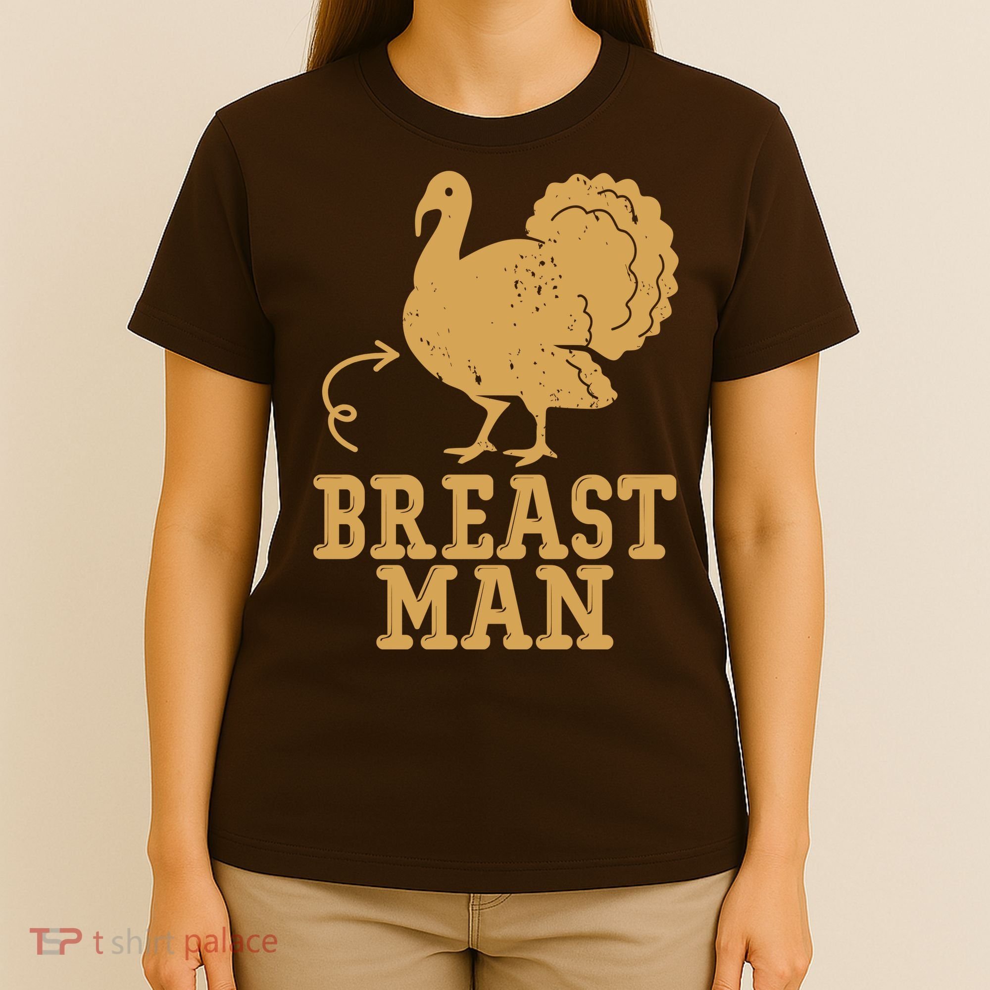 Breast Man Funny Turkey Thanksgiving T-Shirt