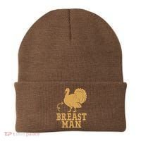 Breast Man Funny Turkey Thanksgiving Beanie thumb 0