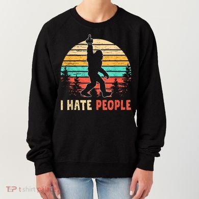 Bigfoot Middle Finger I Hate People Abduction Sasquatch Women's Sweatshirt