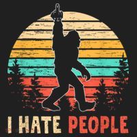 Bigfoot Middle Finger I Hate People Abduction Sasquatch Women's Sweatshirt thumb 2