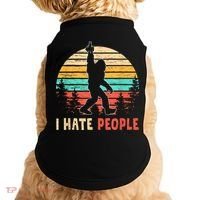 Bigfoot Middle Finger I Hate People Abduction Sasquatch Doggie Tank thumb 0