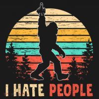 Bigfoot Middle Finger I Hate People Abduction Sasquatch Doggie Tank thumb 4