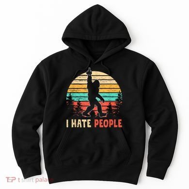 Bigfoot Middle Finger I Hate People Abduction Sasquatch Hoodie