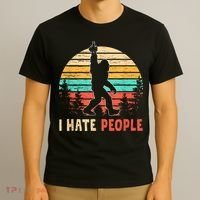 Bigfoot Middle Finger I Hate People Abduction Sasquatch T-Shirt thumb 3
