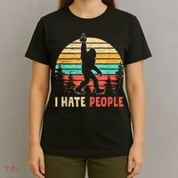 Bigfoot Middle Finger I Hate People Abduction Sasquatch T-Shirt thumb 4