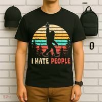 Bigfoot Middle Finger I Hate People Abduction Sasquatch T-Shirt thumb 6