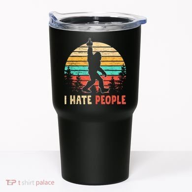 Bigfoot Middle Finger I Hate People Abduction Sasquatch Tumbler