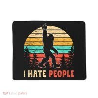 Bigfoot Middle Finger I Hate People Abduction Sasquatch Mousepad thumb 0