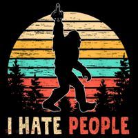 Bigfoot Middle Finger I Hate People Abduction Sasquatch Mousepad thumb 1