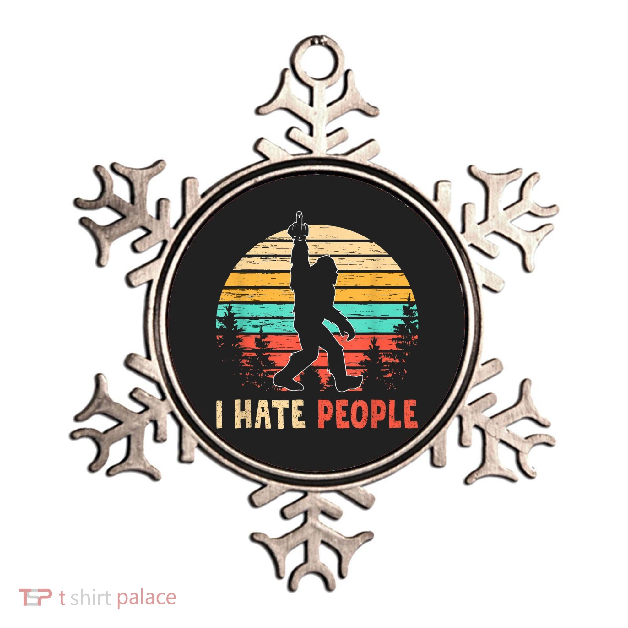 Bigfoot Middle Finger I Hate People Abduction Sasquatch Ornament