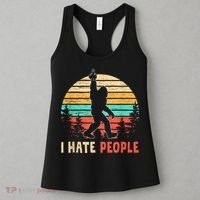 Bigfoot Middle Finger I Hate People Abduction Sasquatch Women's Tank Top thumb 3