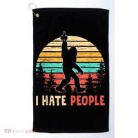 Bigfoot Middle Finger I Hate People Abduction Sasquatch Golf Towel thumb 0