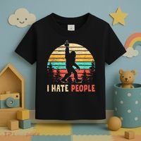 Bigfoot Middle Finger I Hate People Abduction Sasquatch Toddler T-Shirt thumb 3