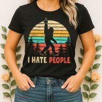Bigfoot Middle Finger I Hate People Abduction Sasquatch Women's T-Shirt thumb 2