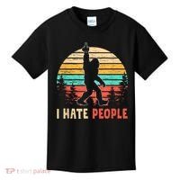 Bigfoot Middle Finger I Hate People Abduction Sasquatch Kids T-Shirt thumb 0