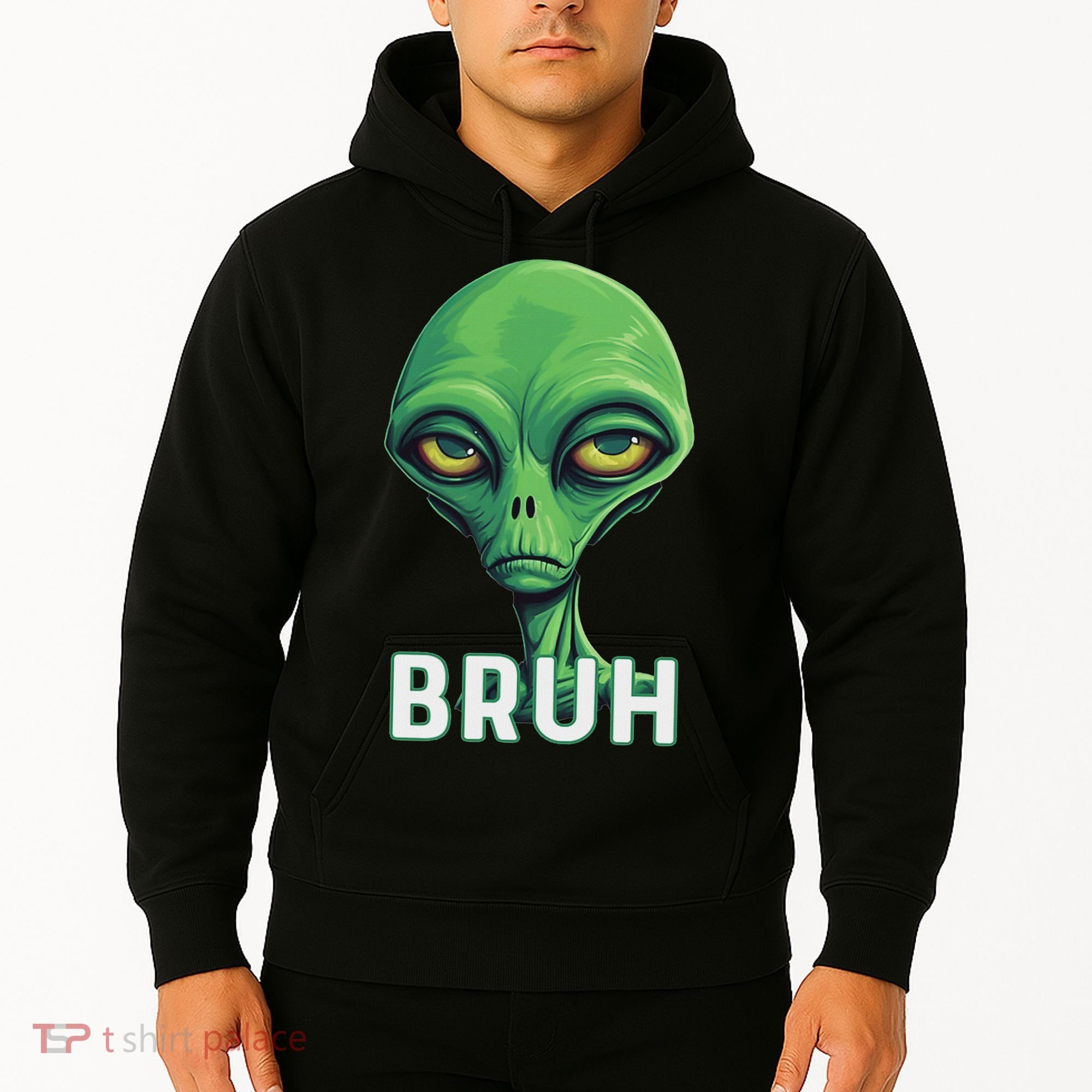 Bruh Meme Funny Saying Brother Greeting Ns Alien Hoodie