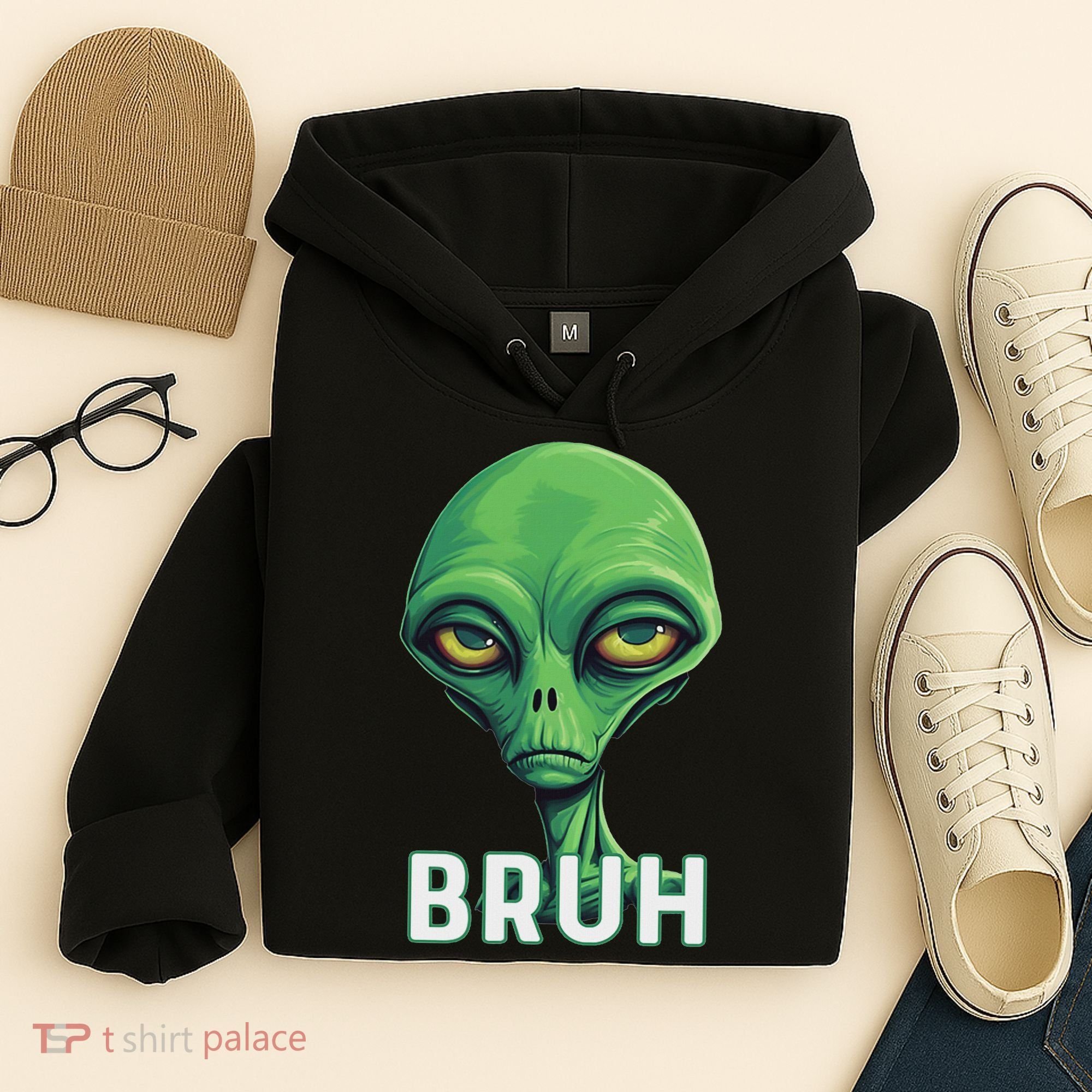 Bruh Meme Funny Saying Brother Greeting Ns Alien Hoodie