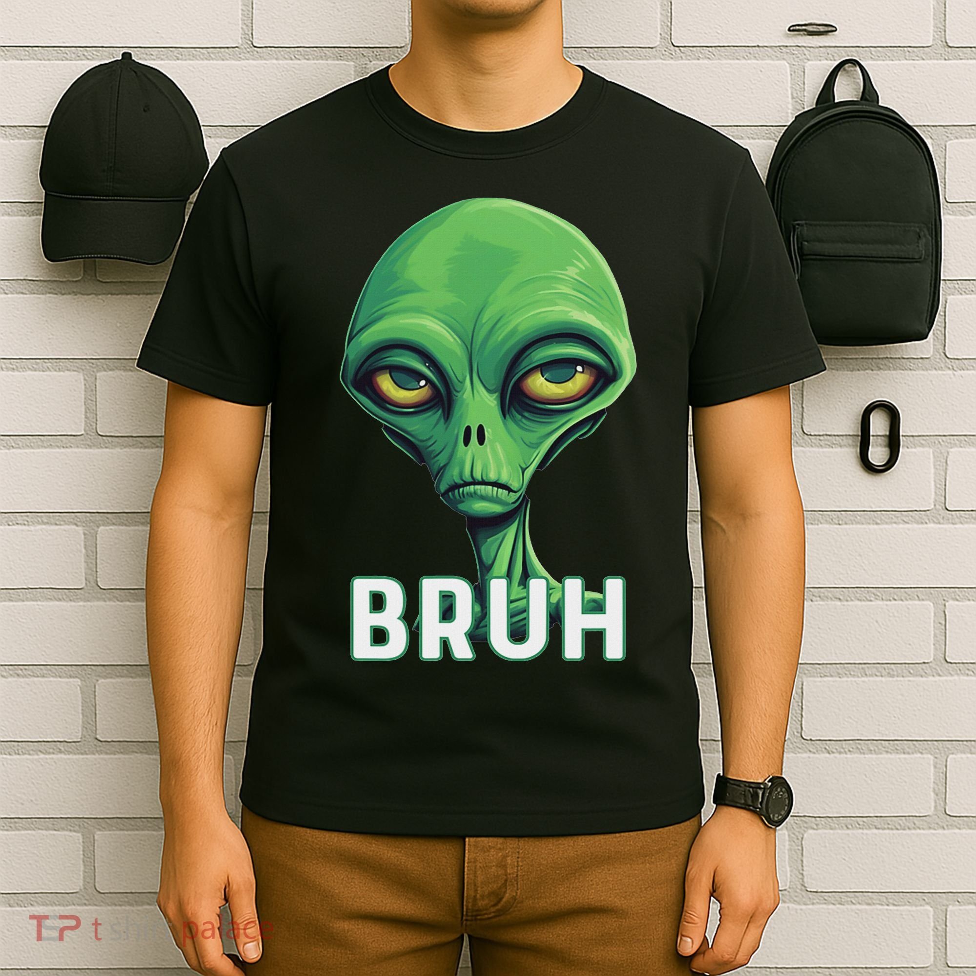 Bruh Meme Funny Saying Brother Greeting Ns Alien T-Shirt