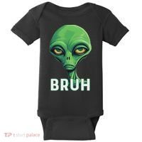 Bruh Meme Funny Saying Brother Greeting Ns Alien Baby Bodysuit thumb 0