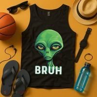 Bruh Meme Funny Saying Brother Greeting Ns Alien Tank Top thumb 4