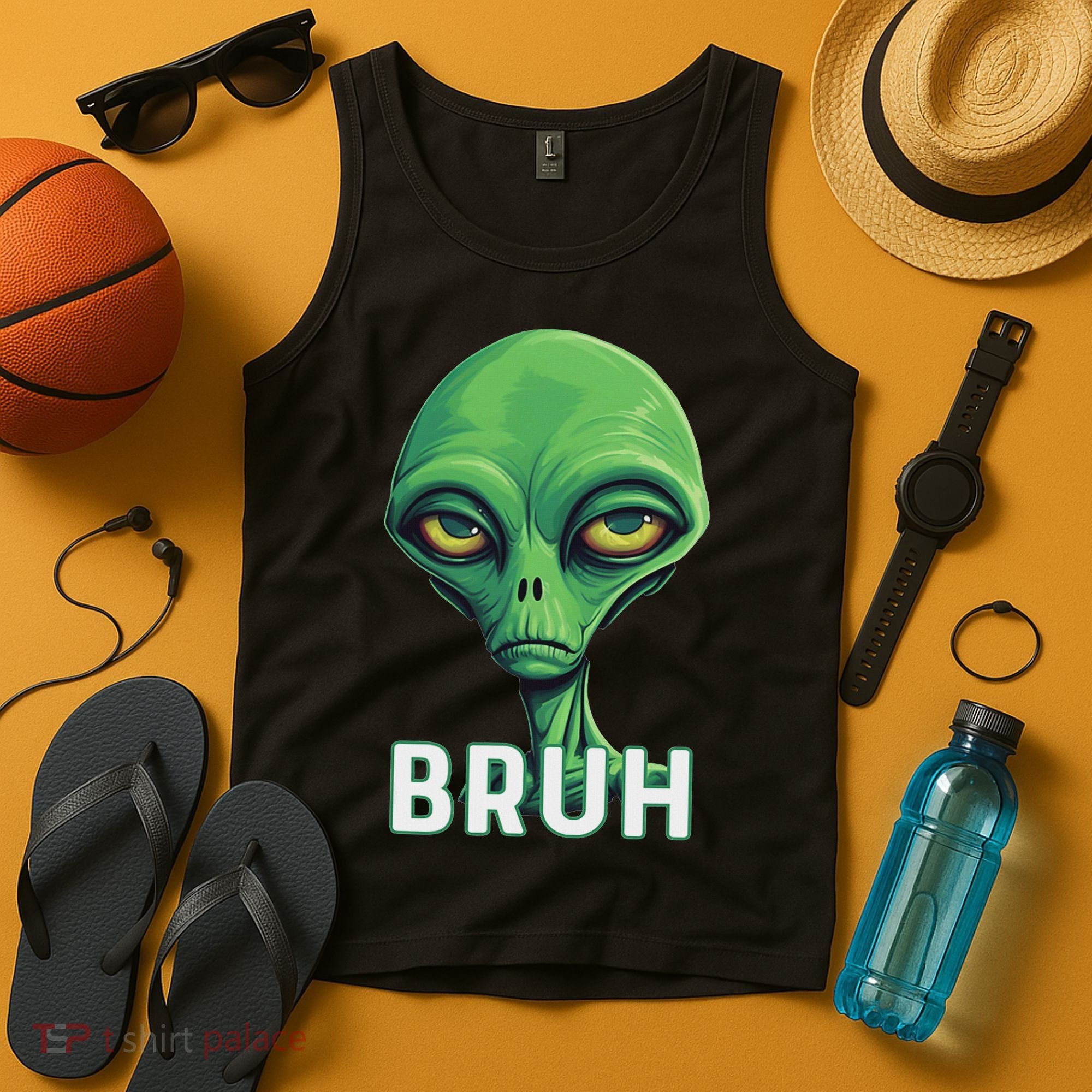 Bruh Meme Funny Saying Brother Greeting Ns Alien Tank Top