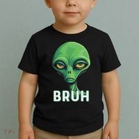 Bruh Meme Funny Saying Brother Greeting Ns Alien Toddler T-Shirt thumb 2
