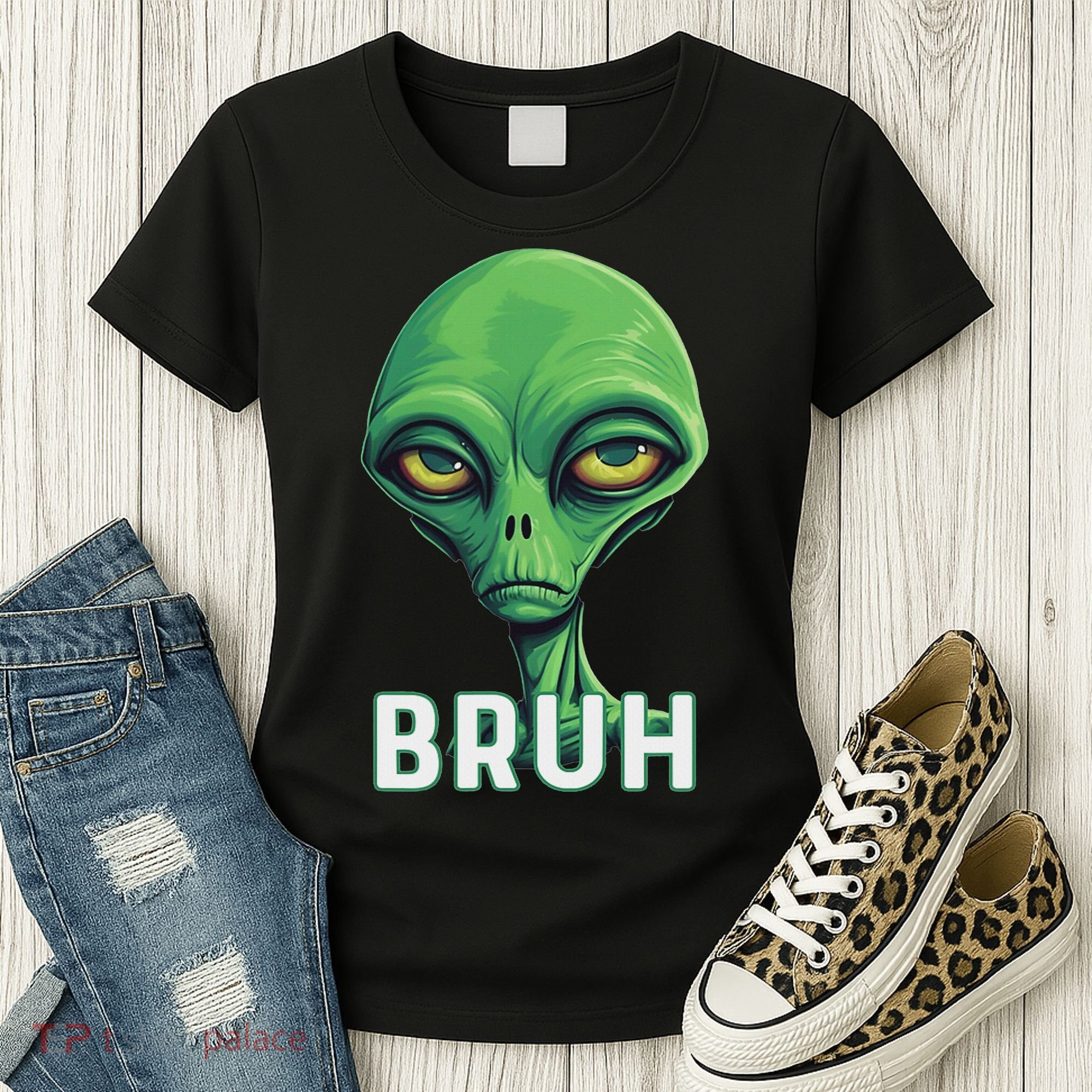 Bruh Meme Funny Saying Brother Greeting Ns Alien Women's T-Shirt