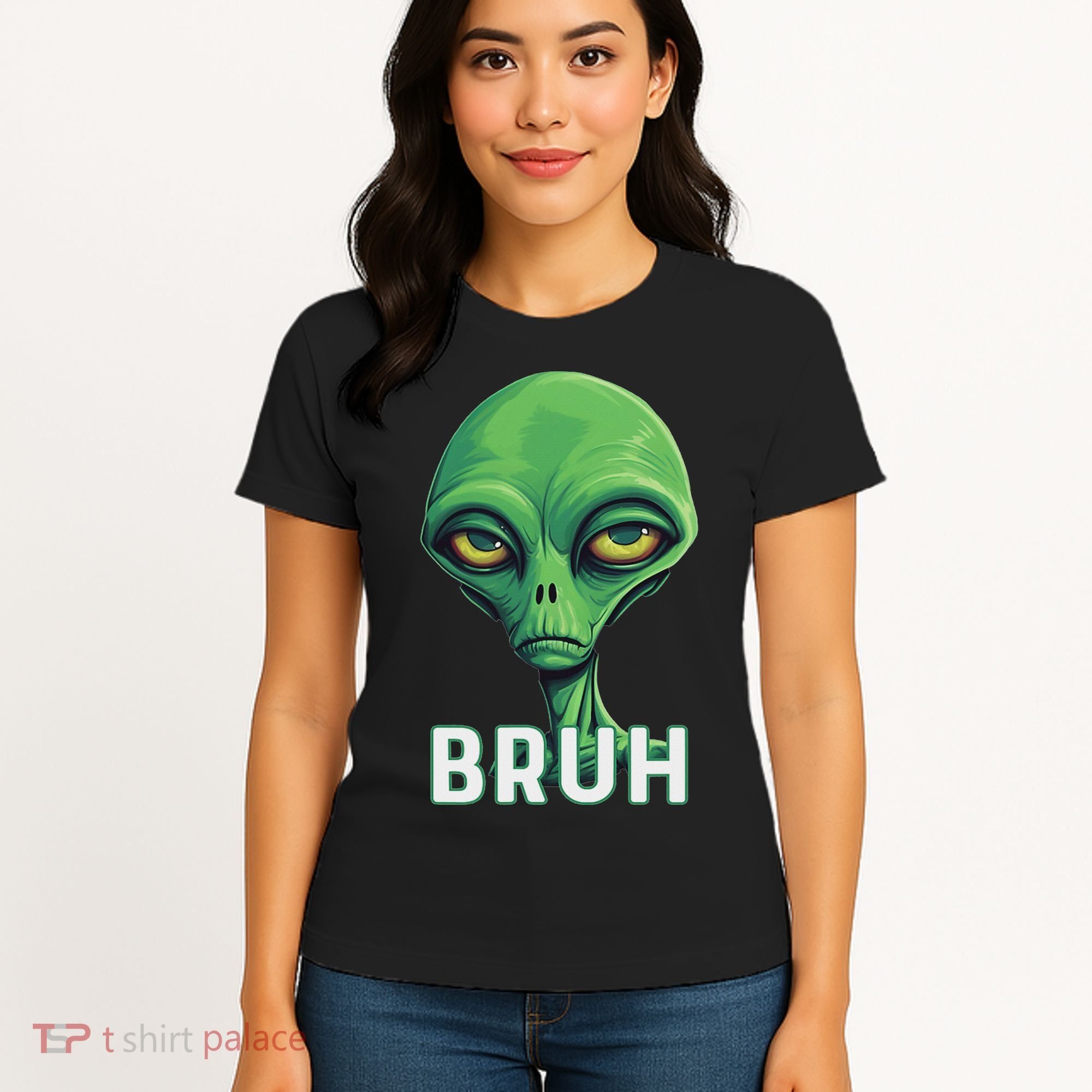 Bruh Meme Funny Saying Brother Greeting Ns Alien Women's T-Shirt