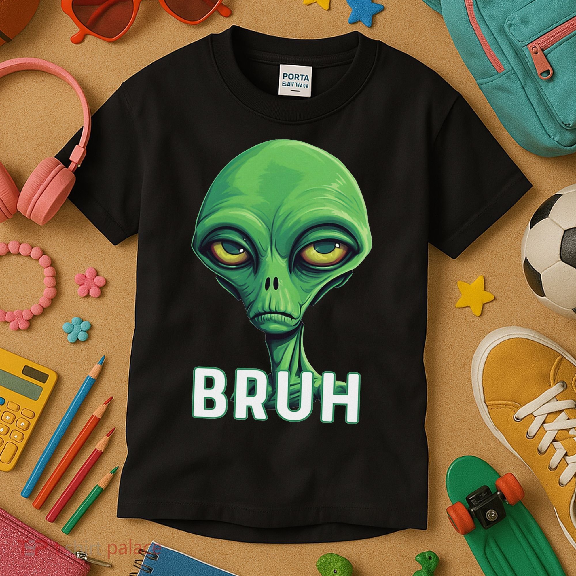 Bruh Meme Funny Saying Brother Greeting Ns Alien Kids T-Shirt