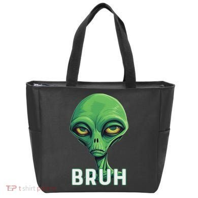 Bruh Meme Funny Saying Brother Greeting Ns Alien Tote Bag