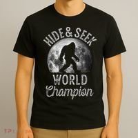 Bigfoot Moon Fantasy Hide And Seek World Champion Sasquatch T-Shirt thumb 3