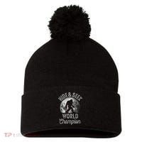 Bigfoot Moon Fantasy Hide And Seek World Champion Sasquatch Pom Pom 12in Knit Beanie thumb 0