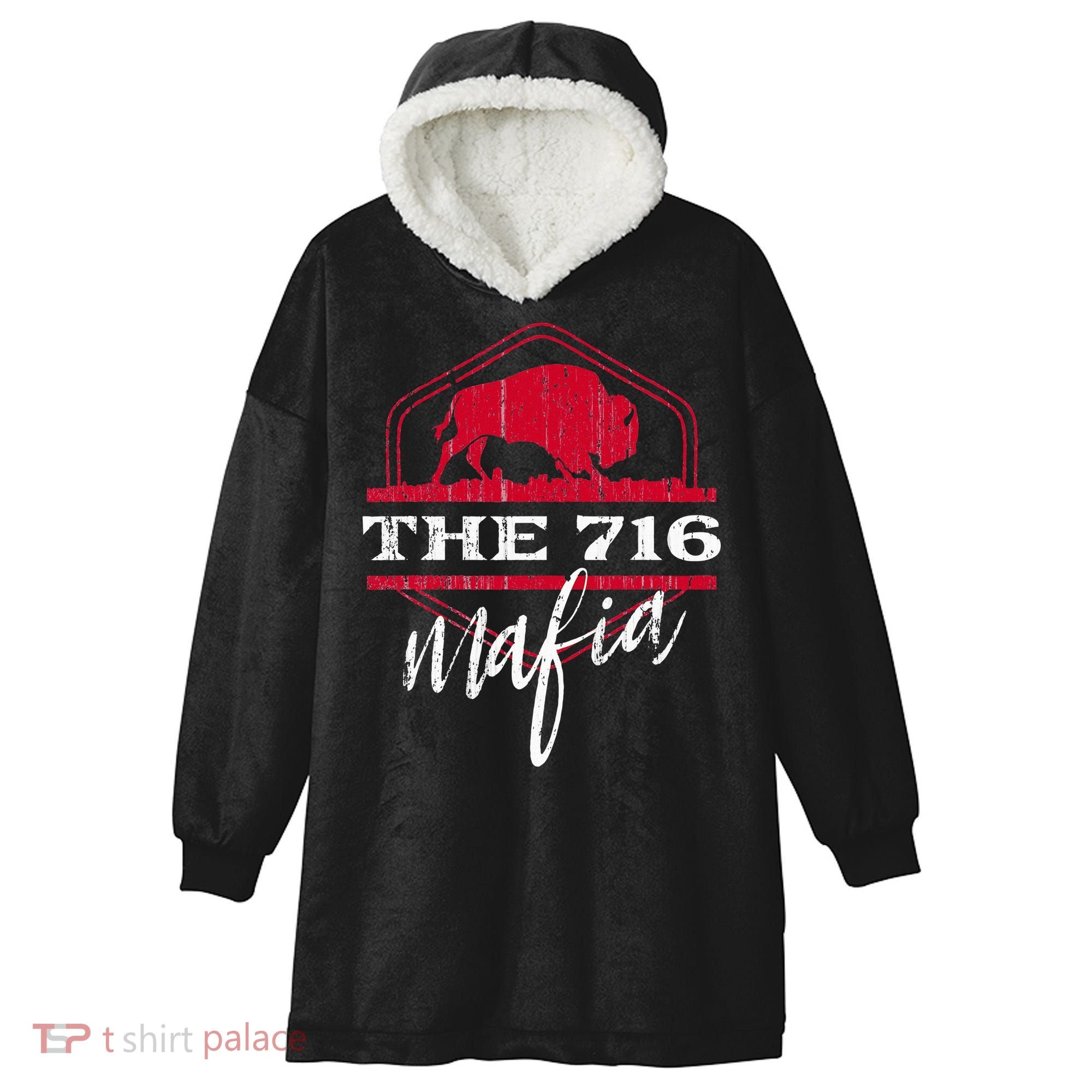 Buffalo Mafia For The 716 Area Code Buffalo Ny Hooded Wearable Blanket