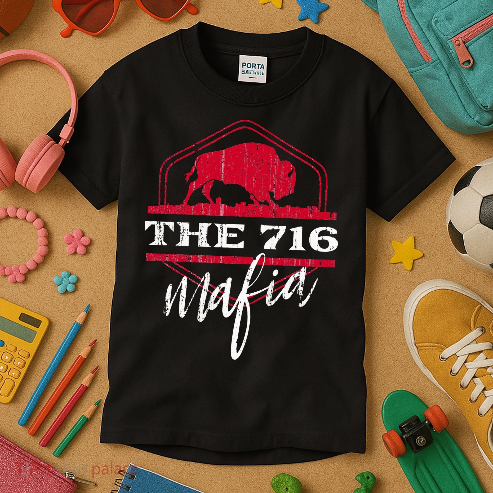 Buffalo Mafia For The 716 Area Code Buffalo Ny Kids T-Shirt