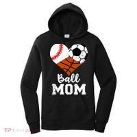 Ball Mom Funny Baseball Soccer Basketball Mom Gift Women's Hoodie thumb 0