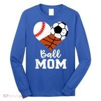 Ball Mom Funny Baseball Soccer Basketball Mom Gift Long Sleeve Shirt thumb 0