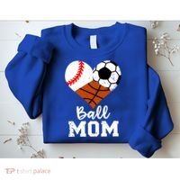 Ball Mom Funny Baseball Soccer Basketball Mom Gift Sweatshirt thumb 2