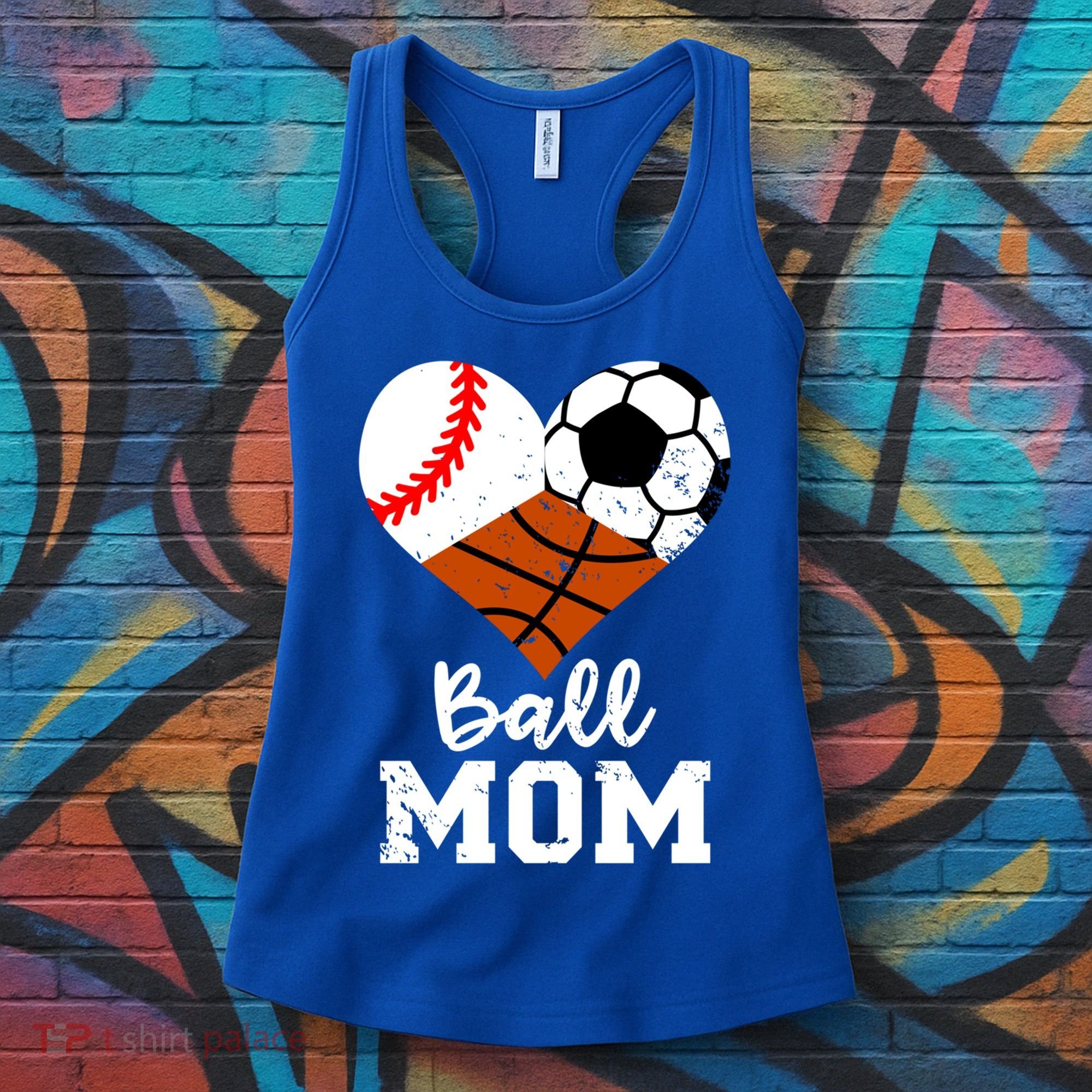 Ball Mom Funny Baseball Soccer Basketball Mom Gift Women's Tank Top